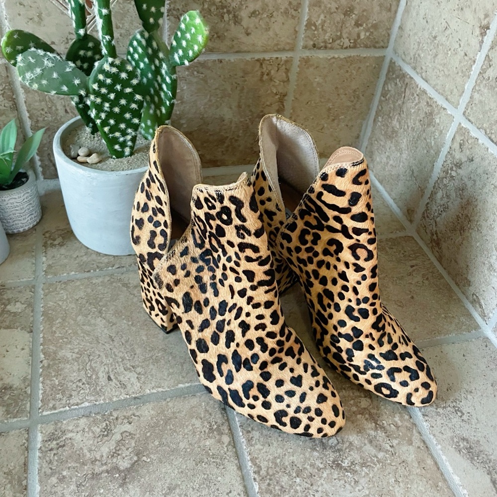 Steve Madden leopard boots NEVER WORN
